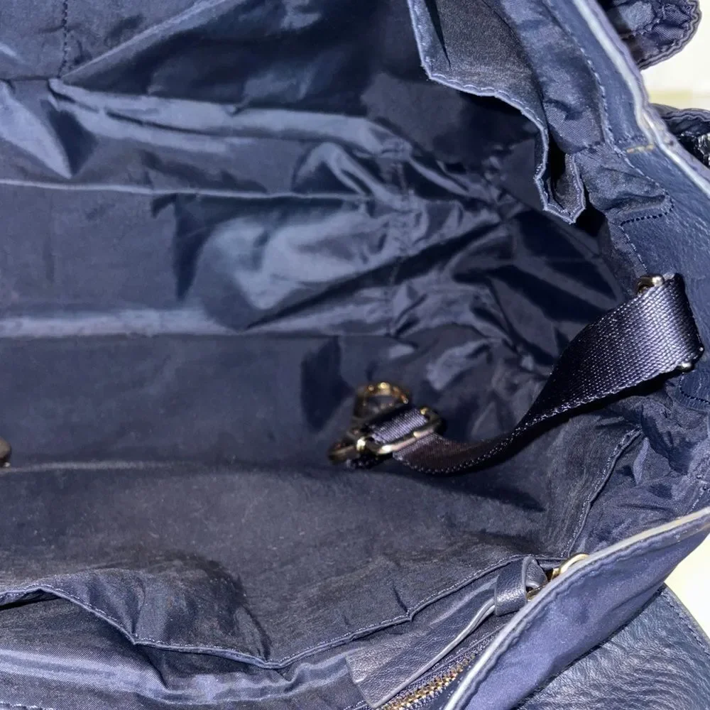 Tory Burch Crossbody Thea Nylon & Leather Weekender Diaper Baby Messenger Bag - Picture 12 of 16